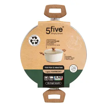 5Five Simply Smart  Σφυρήλατη αλουμινένια κατσαρόλα μπεζ, 24εκ  Harmony  204609