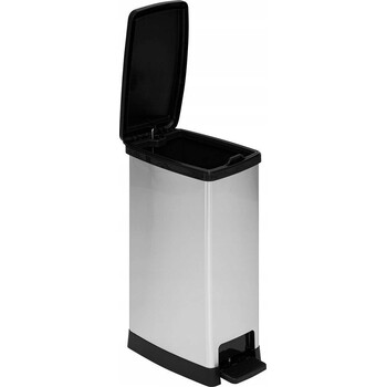 5Five Simply Smart  Πλαστικός Κάδος Απορριμμάτων με Πεντάλ 40L Slim, Γκρι  206737