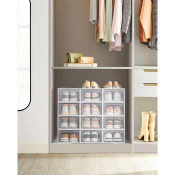 SONGMICS Κουτιά Αποθήκευσης Παπουτσιών 36 x 28 x 22 cm Μέγιστο Μέγεθος 10.5 UK LSP12W