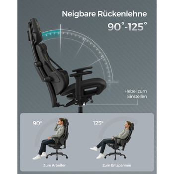 Καρέκλα Gaming SONGMICS EVOGAMER, Μαύρη 