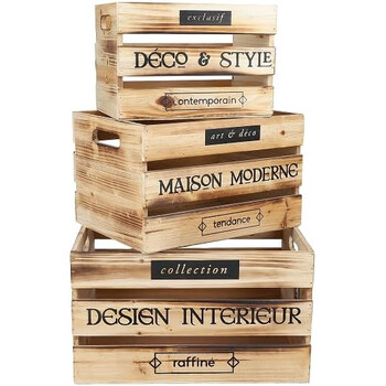 Διακοσμητικά Ξύλινα Τελάρα 3τμχ. 26x18x18 / 32x24x20 / 38x30x22 cm Urban living 53410