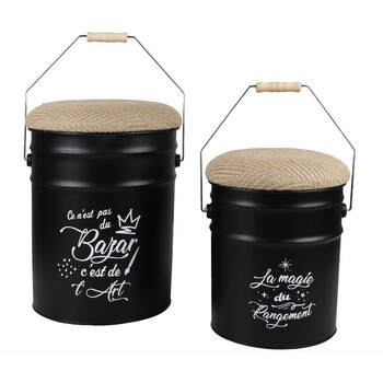 Σετ Μεταλλικά Κουτιά Αποθήκευσης 2 τεμάχια 31cm(Υ) και 40 cm(Υ) Urban Living 54080