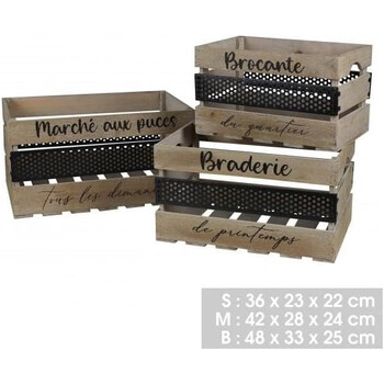 Σετ Ξύλινα Διακοσμητικά Τελάρα με Μεταλλική Λεπτομέρεια 3 τμχ. Urban Living 53263