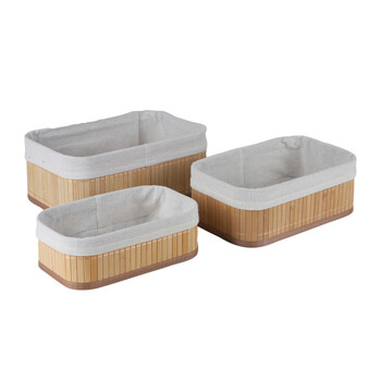 Σετ 3 Καλάθια Αποθήκευσης από Μπαμπού Urban Living 37233