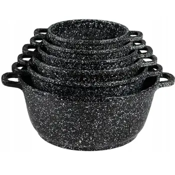 Σετ Μαγειρικά Σκεύη - Κατσαρόλες 12 τεμάχια Μαύρο ZILNER ZL-8317