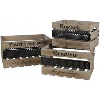 Σετ Ξύλινα Διακοσμητικά Τελάρα με Μεταλλική Λεπτομέρεια 3 τμχ. Urban Living 53263