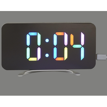 Ρολόι Ξυπνητήρι με Οθόνη LED  καθρέφτη RGB  15,8 x 1,3 x 7,8 cm HT0122 Be Mix