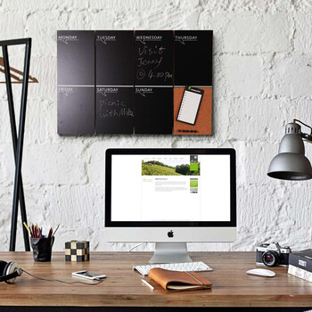 BAKAJI  Μαυροπίνακας Ανακοινώσεων και Πίνακας Φελλού 2 σε 1 60 x 40 cm 02012501