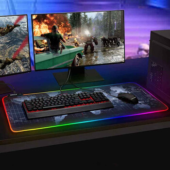 BAKAJI  Gaming MousePad με 14 LED RGB Εφέ Φωτισμού 90 x 40 cm 02838281