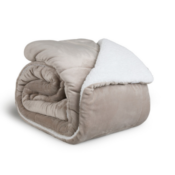 Πολυτελής Κουβέρτα Διπλής Όψης Sherpa  240 x 200 cm Taupe 8720604888324 SleepMed