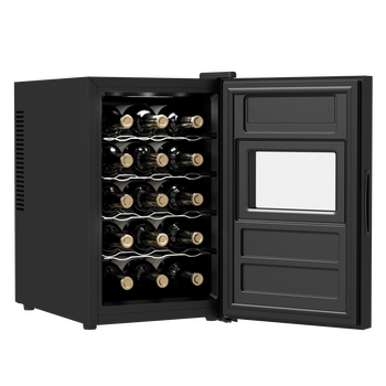CECOTEC  Συντηρητής Κρασιών GrandSommelier 1550 CoolCrystal Bodega - Θερμοηλεκτρική Συντήρηση Κρασιών 15 Φιαλών με Ρυθμιζόμενη Θερμοκρασία και Εσωτερικό LED Φωτισμό  CEC-100135