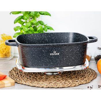 Τετράγωνη Γάστρα με Μαρμάρινη Αντικολλητική Επίστρωση 28cm ZILNER ZL-9012