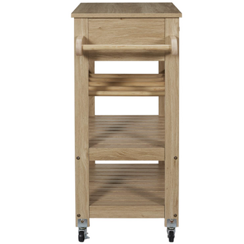 Ξύλινο Τρόλει Κουζίνας με 3 Ράφια και Συρτάρι 65 x 84.5 x 40 cm HD0312 Home Deco Factory