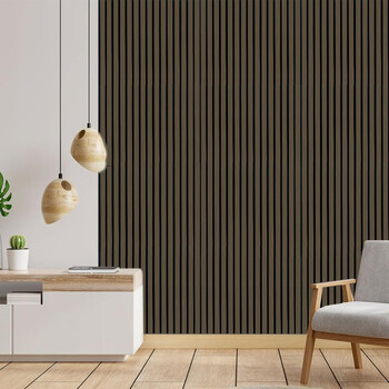 BAKAJI  Σετ 2 Τρισδιάστατων Ξύλινων Ηχοαπορροφητικών Πάνελ 60 x 120 εκ. σε Απόχρωση Καρυδιάς για τον Τοίχο 02841826