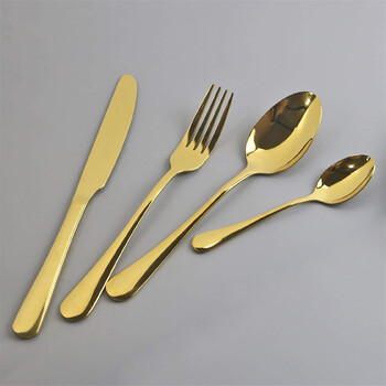 BAKAJI  Σετ 24 Χρυσά Γυαλιστερά Μαχαιροπίρουνα για Χριστουγεννιάτικη Διακόσμηση Τραπεζιού Κουζίνας 02841719