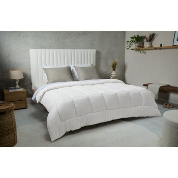 Μονό Πάπλωμα 140 x 200 cm Ριγέ - Λευκό 140 x 200 cm 8720604888546 SleepMed