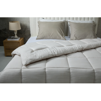 Μονό Πάπλωμα 140 x 200 cm Ριγέ - Κρεμ 8720604888584 SleepMed