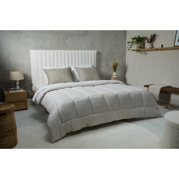 Μονό Πάπλωμα 140 x 200 cm Ριγέ - Κρεμ 8720604888584 SleepMed