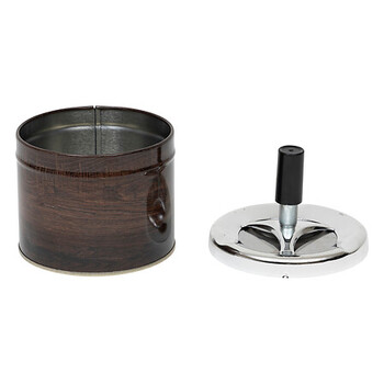 Τασάκι Milan Μεταλλικό 9,5 cm Καφέ Ξύλο 141235B Atmosphera