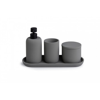 Σετ Αξεσουάρ Μπάνιου - Σαπουνιού 4 τεμαχίων - Γκρι 8720604882766 Lifa-Living