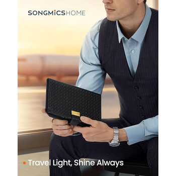 Φορητή Θήκη με Κουμπί για 3 Ρολόγια 2 x 14.5 x 4.5 cm Μαύρο JWB018B01 Songmics