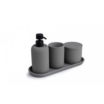 Σετ Αξεσουάρ Μπάνιου - Σαπουνιού 4 τεμαχίων - Γκρι 8720604882766 Lifa-Living
