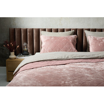 Σετ Πολυτελές Βελούδινο Πάπλωμα  με 2 Μαξιλαροθήκες 240 x 220 cm Ροζ 8720604888485 SleepMed