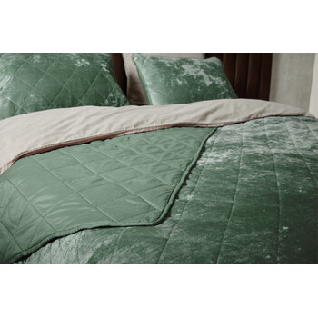 Σετ Πολυτελές Βελούδινο Διπλό  Πάπλωμα με 2 Μαξιλαροθήκες - Πράσινο Σκούρο 240 x 220 cm 8720604888508  SleepMed