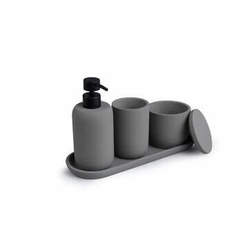 Σετ Αξεσουάρ Μπάνιου - Σαπουνιού 4 τεμαχίων - Γκρι 8720604882766 Lifa-Living