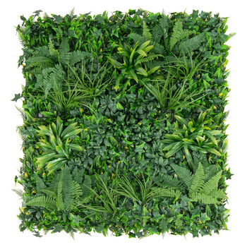 Costway Τεχνητός Φράκτης με 4 Πάνελ Faux-Πυξάρι 50 x 50 cm με 7 Είδη Τεχνητού Γρασιδιού HZ10250