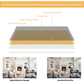 Costway  Πολυλειτουργικός Καθρέφτης Πόρτας/Τοίχου Ολόσωμος με Αντικραδασμικό Γυαλί και Ρυθμιζόμενο Ύψος HW71534BK