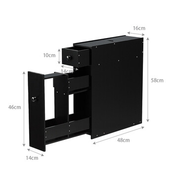 Costway  Πρακτική Ραφιέρα Ντουλάπι για Στενούς Χώρους - Ιδανική για Μπάνιο και Κουζίνα JZ10230DK