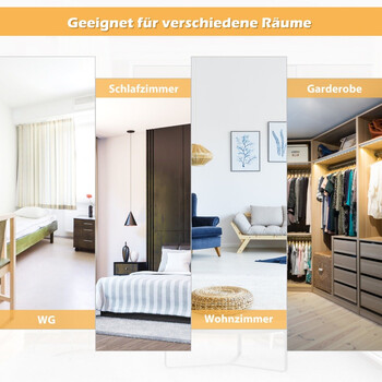 Costway  Πολυλειτουργικός Καθρέφτης Πόρτας/Τοίχου Ολόσωμος με Αντικραδασμικό Γυαλί και Ρυθμιζόμενο Ύψος HW71534BK