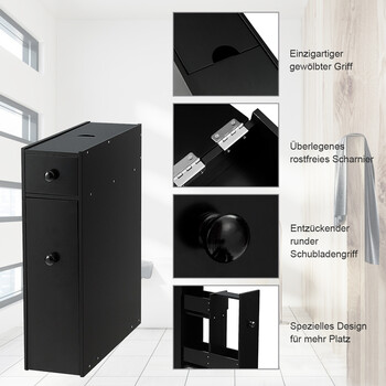 Costway  Πρακτική Ραφιέρα Ντουλάπι για Στενούς Χώρους - Ιδανική για Μπάνιο και Κουζίνα JZ10230DK