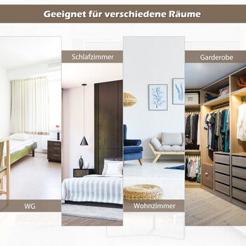 Costway  Πολυλειτουργικός Καθρέφτης Πόρτας/Τοίχου Ολόσωμος με Αντικραδασμικό Γυαλί και Ρυθμιζόμενο Ύψος HW71534CF