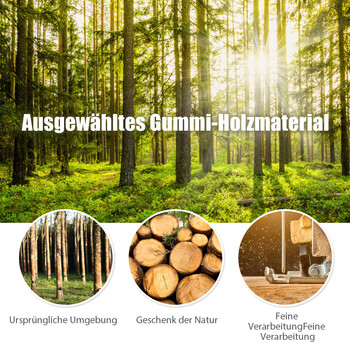 Costway Κρεμάστρα με 8 γάντζους, ξύλινη ρυθμιζόμενη σε ύψος 175 cm, γκρι. HW65612GR