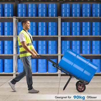 Costway Καρότσι μεταφοράς βαρελιών με 2 ελαστικούς τροχούς & γάντζο με ελατήριο Μαύρο TH10054HS