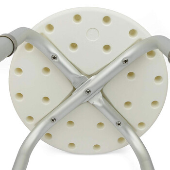 BAKAJI  Σκαμπό Μπάνιου Στρογγυλό από Αλουμίνιο Ρυθμιζόμενο Ύψος Κάθισμα Ντους Καρέκλα Μπανιέρας  02822696