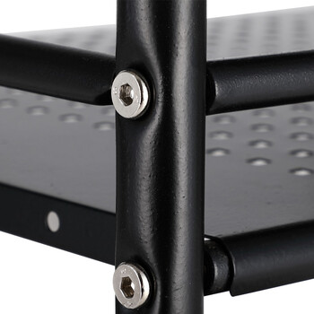 BAKAJI  Καρότσι Αισθητικής 3 Ράφια σε Μαύρο Μέταλλο 4 Ρόδες Έπιπλο Μπάνιου Εξοικονόμησης Χώρου  02822686