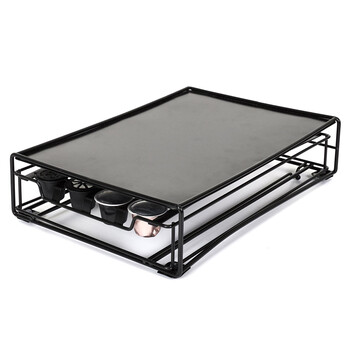 Μεταλλικό Συρτάρι - Διοργανωτής για Κάψουλες Nespresso 7,5 x 21 x 31 cm Μαύρο KA5958 Cook Concept