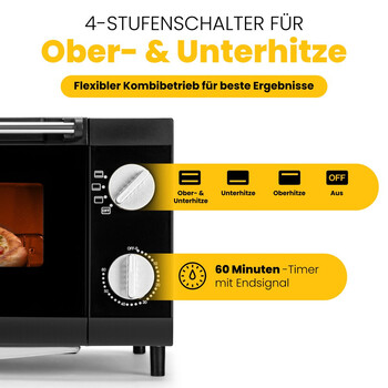 Ηλεκτρικό Φουρνάκι Πίτσας 12lt 1000W Μαύρο MPO3520 Clatronic