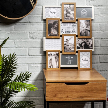 Κορνίζα Κολάζ για 12 Φωτογραφίες 44 x 58 x 3 cm Μπεζ / Λευκό HD4218 Home Deco Factory