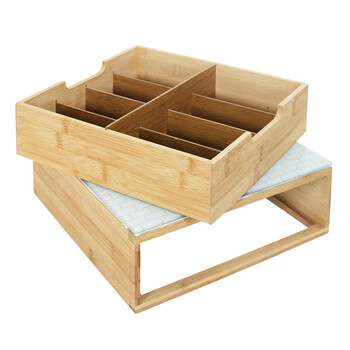Συρτάρι - Διοργανωτής για Κάψουλες Καφέ Ξύλο & Γυαλί 10 x 30 x 30 cm KA5953 Home Deco Factory