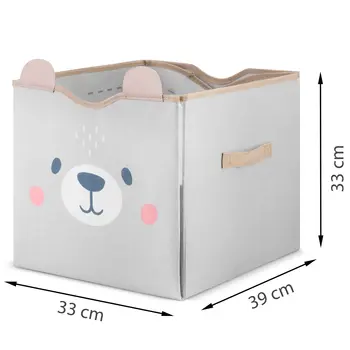 Παιδικό Καλάθι Αποθήκευσης & Χαλάκι Παιχνιδιού Υφασμάτινο 33 × 39 × 32 cm Γκρι 740801 Nukido