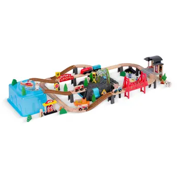 Ξύλινο Τρενάκι Πόλη 100 τεμάχια για 3+ Ετών RK-879 Ricokids