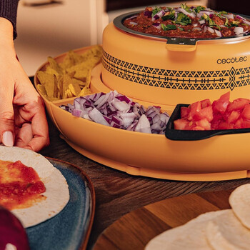 Συσκευή για Ζέσταμα Υλικών & Συναρμολόγηση Tacos με 4 Θήκες και 4 Μορφές Σιλικόνης 40W Cecotec Fun Taco Andale CEC-03834 Cecotec