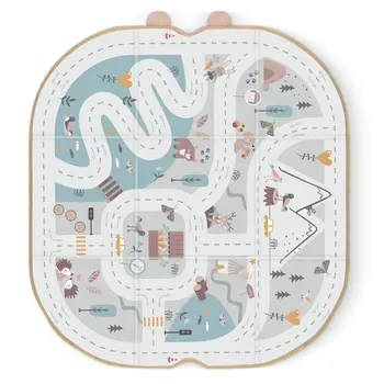 Παιδικό Καλάθι Αποθήκευσης & Χαλάκι Παιχνιδιού Υφασμάτινο 33 × 39 × 32 cm Γκρι 740801 Nukido