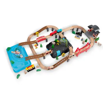 Ξύλινο Τρενάκι Πόλη 100 τεμάχια για 3+ Ετών RK-879 Ricokids