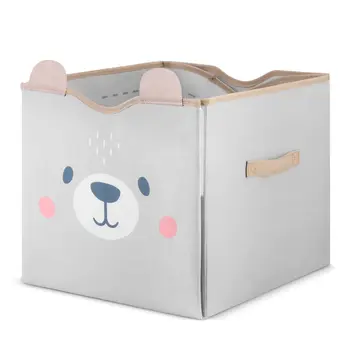 Παιδικό Καλάθι Αποθήκευσης & Χαλάκι Παιχνιδιού Υφασμάτινο 33 × 39 × 32 cm Γκρι 740801 Nukido