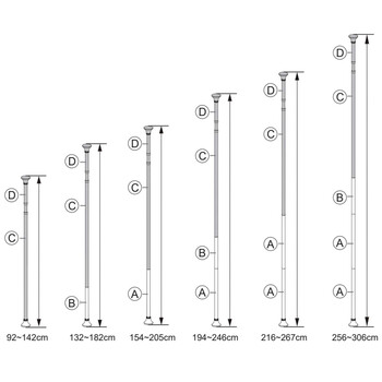 Deuba Τηλεσκοπικό ράφι ντους από ανοξείδωτο ατσάλι 92-306εκ 102564